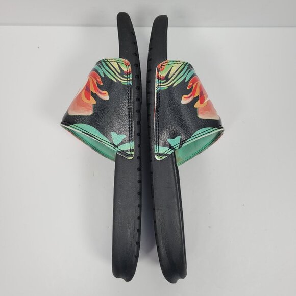 Nike Benassi JDI Floral Slide Women's Red Hibiscus Sandals 618919-019 US Size 10 - Picture 6 of 8